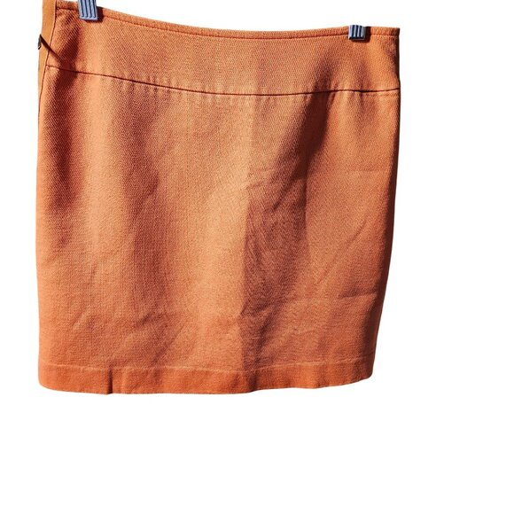 Ann Taylor Petite 2P Orange Textured Mini Skirt With Side Zipper - Picture 5 of 5